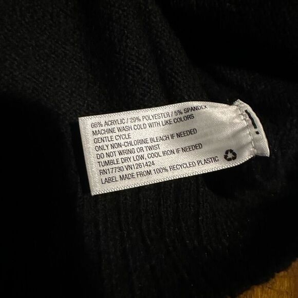 New Wild Fable Junior Women’s Black Puff Sleeve Cropped Stretch Black Sweater M - Picture 7 of 11